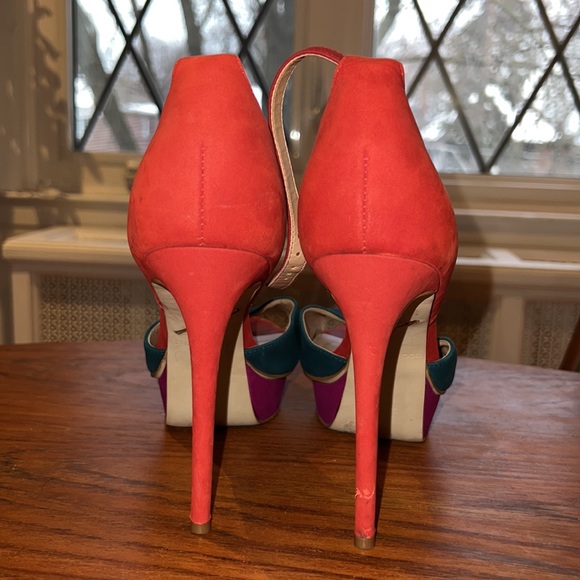 Brian Atwood Roma Suede Platform Sandals - Picture 3 of 5